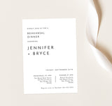 Minimalist Rehearsal Dinner Invitation Template | Minimal Wedding Rehearsal Invite