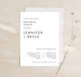 Minimalist Rehearsal Dinner Invitation Template | Minimal Wedding Rehearsal Invite