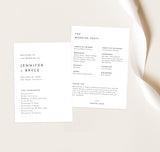Minimalist Wedding Program Template | Printable Order of Service