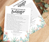 Bachelorette Party Game | Bachelorette Trivia Game