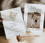 Pampas Grass Wedding Reception Invitation Template | Nothing Fancy, Just Love Invite