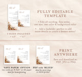Fall Wedding Menu Template | Autumn Wedding Menu