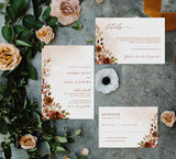 Rustic Fall Wedding Invitation Template | Autumn Wedding Invite
