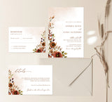 Rustic Fall Wedding Invitation Template | Autumn Wedding Invite