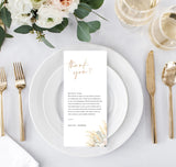 Pampas Grass Thank You Letter | Wedding Napkin Note