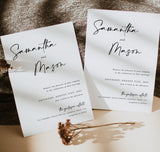 Modern Minimalist Wedding Invitation Template | Editable Wedding Invite