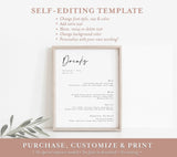 Minimalist Drink Menu Template | Printable Cocktail Menu