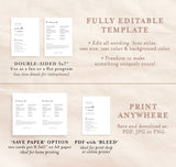 Minimalist Wedding Program Template | Printable Order of Service