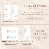Minimalist Wedding Program Template | Printable Order of Service