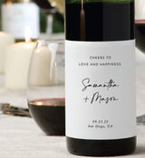 Minimalist Wine Bottle Label Template | Modern Wedding Wine Label | Custom Wine Label | Wedding Wine Favor