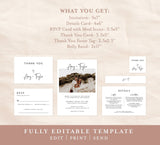 Minimalist Wedding Invitation Suite Template | Editable Minimalist Wedding Invite