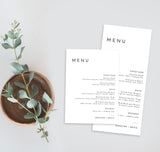 Minimalist Wedding Menu Template | Minimal Wedding Menu