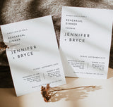 Minimalist Rehearsal Dinner Invitation Template | Minimal Wedding Rehearsal Invite