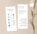 Minimalist Wedding Timeline Template | Modern Order of Events Timeline