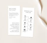 Minimalist Wedding Timeline Template | Modern Order of Events Timeline