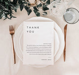 Minimalist Thank You Letter | Wedding Napkin Note