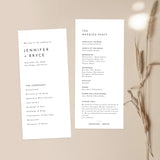 Minimalist Wedding Program Template | Printable Order of Service
