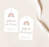 Pop When She Pops Tag | Mini Champagne Bottle Tag Template