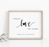 Spread Love, Not Germs Sign | Hand Sanitizer Sign