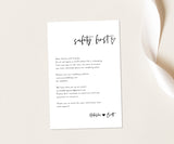 Covid Wedding Safety Note | Social Distance Wedding Insert