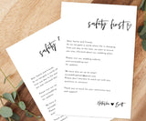 Covid Wedding Safety Note | Social Distance Wedding Insert