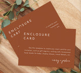 Terracotta Enclosure Card | Editable Wedding Invite Insert