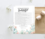 Bachelorette Party Game | Bachelorette Trivia Game