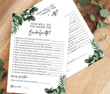 Tropical Bachelorette Trivia Game | Bachelorette Party Game