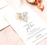Pampas Grass Wedding Reception Invitation Template | Nothing Fancy, Just Love Invite