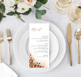 Fall Wedding Menu Template | Autumn Wedding Menu