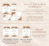 Rustic Fall Wedding Sign Template | Autumn Wedding Custom Sign