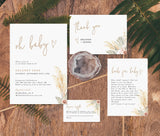 Pampas Grass Baby Shower Invitation | Baby Girl Shower Bundle