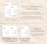 Minimalist Wedding Menu Template | Minimal Wedding Menu