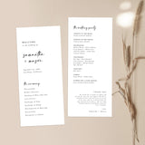 Minimalist Wedding Program Template | Printable Order of Service