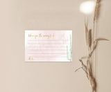 Fiesta Baby Shower Advice Card Template | Well Wishes Prayers for Parents