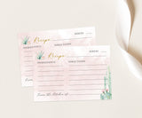 Desert Shower Recipe Card Template | Fiesta Bridal Shower