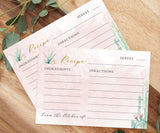 Desert Shower Recipe Card Template | Fiesta Bridal Shower