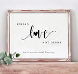 Spread Love, Not Germs Sign | Hand Sanitizer Sign