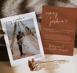 Photo Wedding Announcement | Terracotta Photo Elopement Announcement