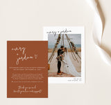 Photo Wedding Announcement | Terracotta Photo Elopement Announcement