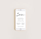 Rehearsal Dinner Text Invitation | Digital Modern Minimalist Rehearsal Invite