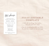 Digital Rehearsal Dinner Invitation | Modern Minimalist Wedding Rehearsal Invite