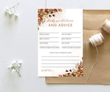 Fall Baby Shower Advice and Predictions Card | Gender Neutral Baby Shower