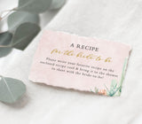 Desert Shower Recipe Request Card | Fiesta Bridal Shower Recipe Card Template
