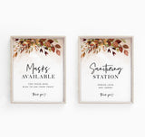 Fall Wedding Social Distance Signs | Please Wear A Mask Wedding Sign