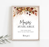 Fall Wedding Social Distance Signs | Please Wear A Mask Wedding Sign