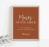 Burnt Orange Social Distance Signs | Please Wear A Mask Wedding Sign 