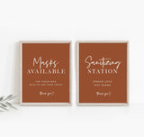 Burnt Orange Social Distance Signs | Please Wear A Mask Wedding Sign