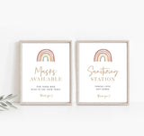 Rainbow Shower Social Distance Signs | Please Wear A Mask Wedding Sign
