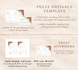 Fall Recipe Card Template | Fall Bridal Shower Recipe Card Insert